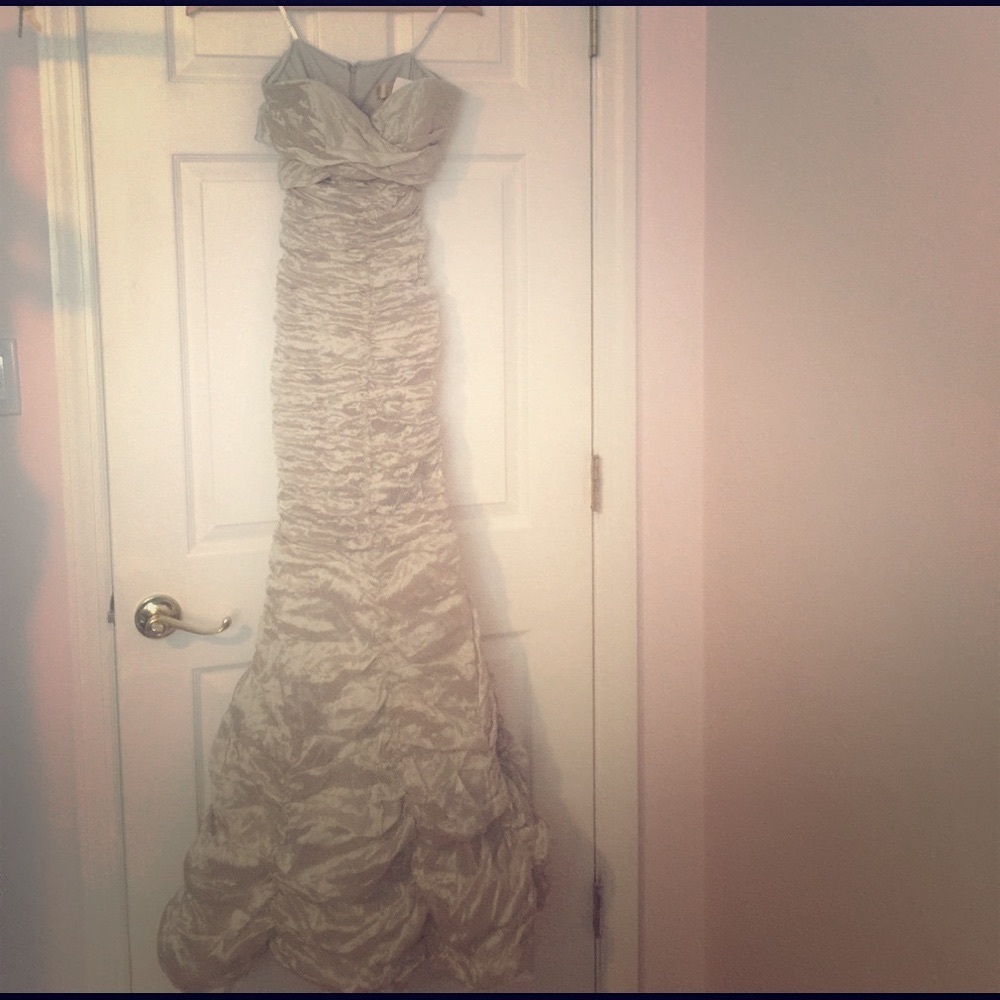 Nicole Miller Silver Metallic Gown